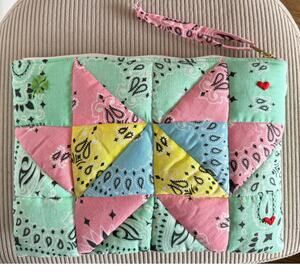 Call It By Your Name Multi Clutch Pouch Cotton Embroidered Quilted Patchwork NEW